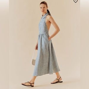 Reformation Tace linen halter dress size 4 NWT